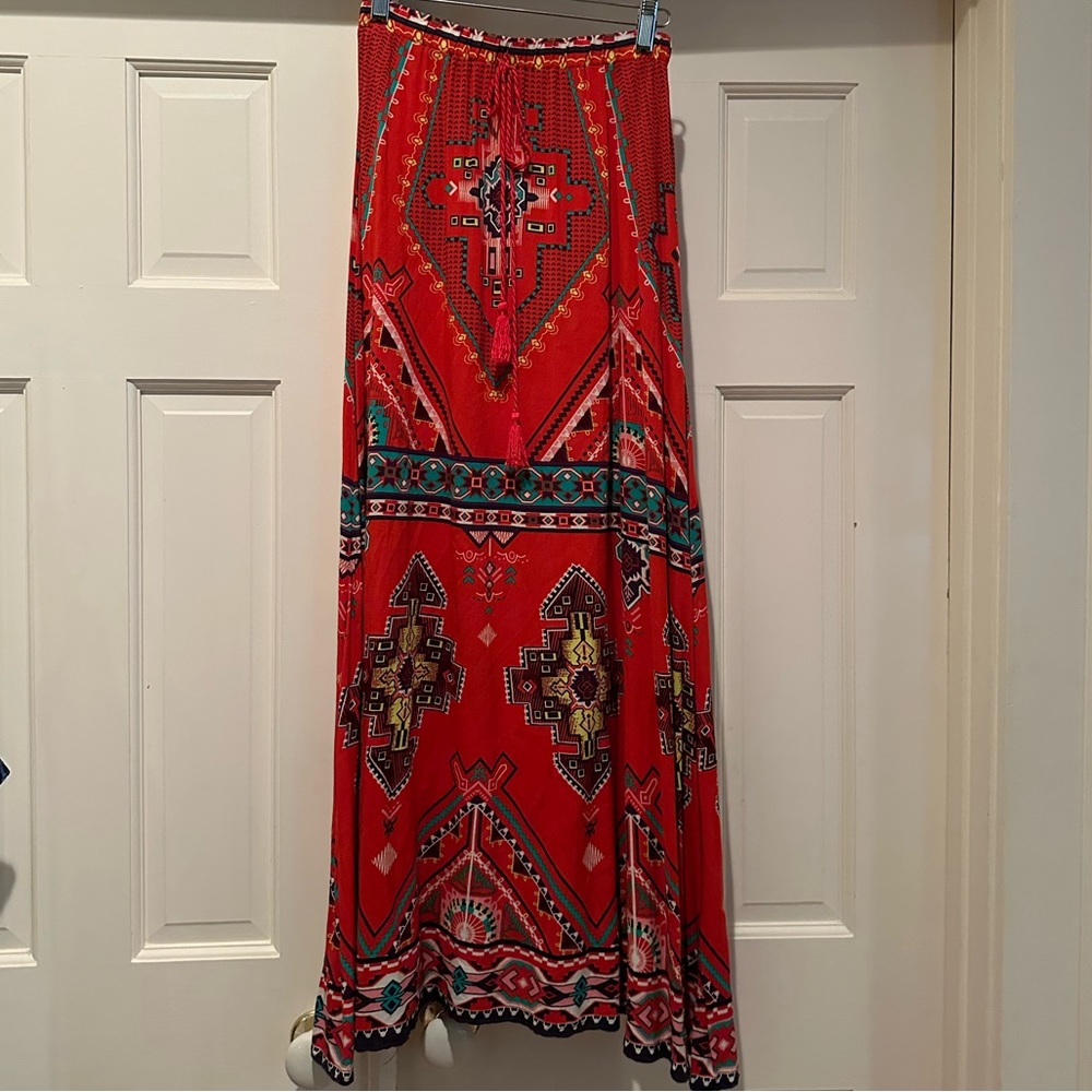 Chelsea & Violet Aztec Tribal Print Maxi Skirt